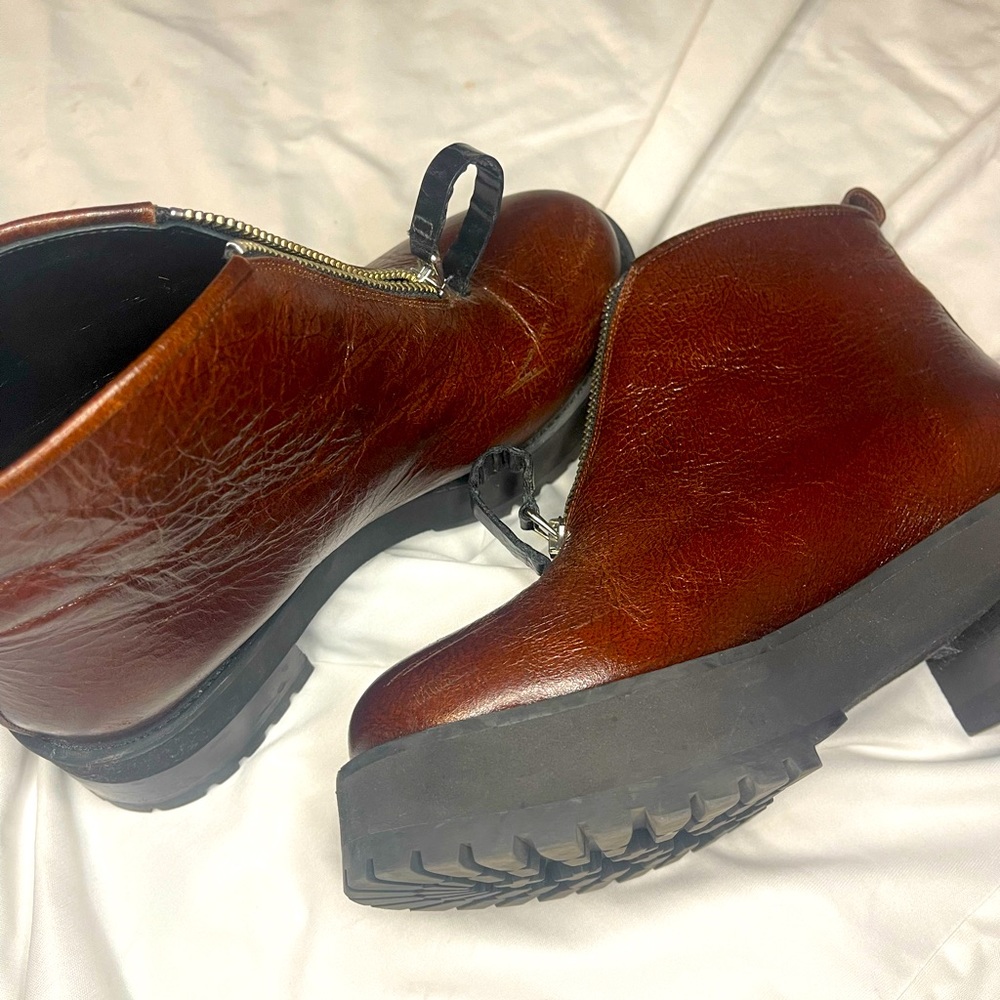 Marni maroon ish brown colored zip up ankle boots